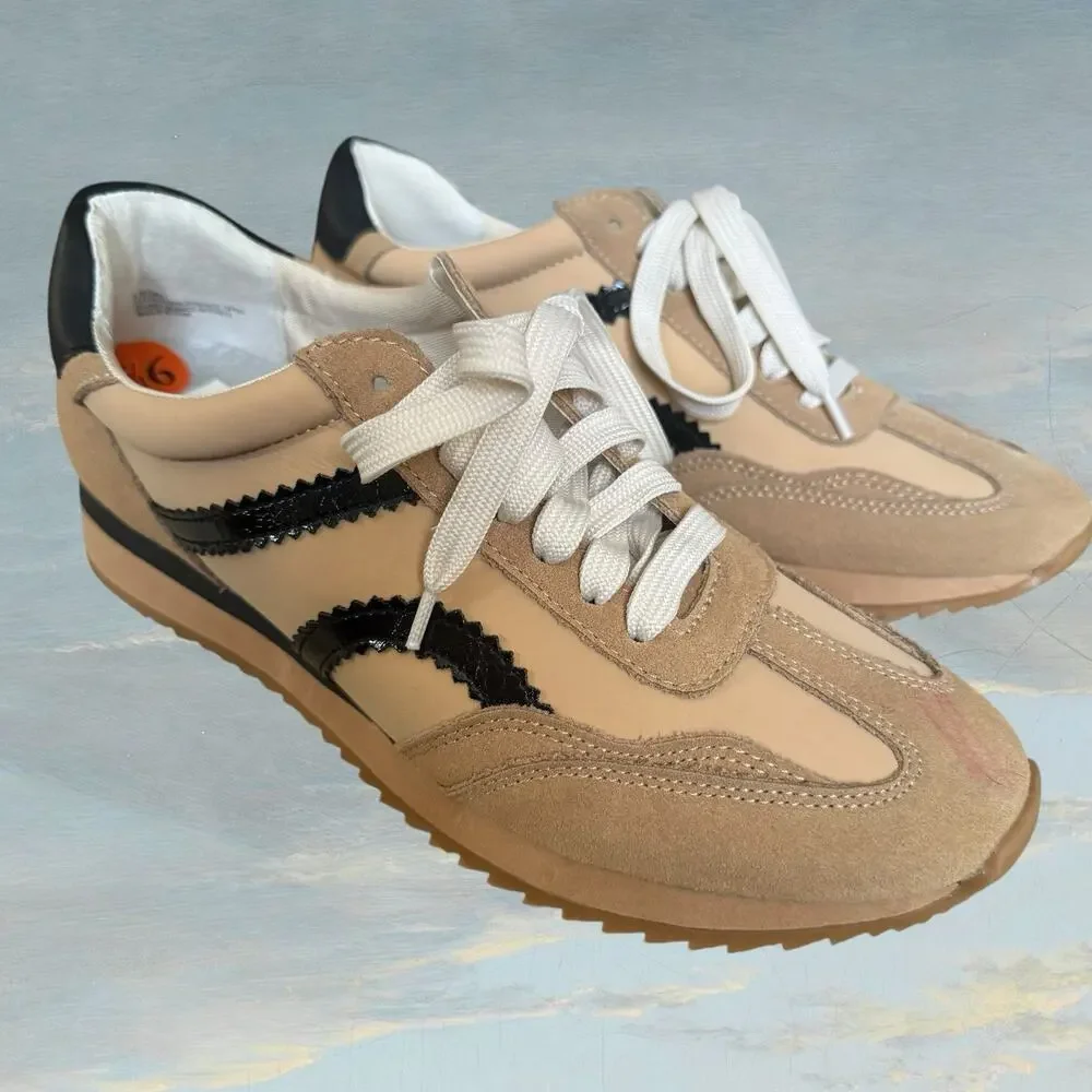 Dolce Vita‎ Eaton NEW Sneaker Sz 9.5/9 runs small Womens Black Tan Lace Up $160